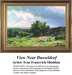 A detailed counted cross-stitch pattern preview of Ivan Ivanovich Shishkin's Realist landscape painting, "View Near Düsseldorf." The expansive pastoral design depicts majestic oak trees, grazing cattle, and a winding dirt path across a sunlit countryside under a dramatic sky filled with soft clouds.