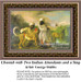 A cheetah, held by an Indian attendant, is shown lifting a red hood as another attendant gestures toward a stag in this George Stubbs digital file.
