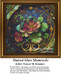 A circular shamrock design in shades of teal, green, bronze, and mauve, accented with gold tendrils, is shown as an xstitch kit.