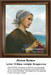 A woman with a white headscarf focuses intently on her knitting, depicted in a classic style, available as a counted cross stitch pattern.