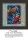 Two colorful fancy carp swim in dark blue water, waiting as your next cross stitch project.
