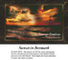 A radiant sunset over dark ocean waters with vibrant clouds in shades of warm colors, designed as a cross stitch chart for stitching enjoyment.