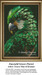 A profile of an emerald green parrot with deep green feathers and bronze tips forms this vibrant cross stitch pattern by Sunrays Creations.