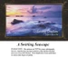 A serene seascape with swirling water and rocks under a pastel sunset, shown as a cross stitch chart for your next project.