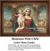 Mother Mary holds the Christ child Jesus against a floral background, all rendered as a cross stitch kit from a painting by Hans Zatzka.