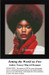 A woman with a large natural afro is depicted in bold colors, come to life as a counted cross stitch design.