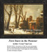 A snowy landscape with trees and a small building, preserved as a counted cross stitch pattern by Cesar Van Loo.
