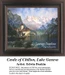 A majestic castle with turrets stands by Lake Geneva, framed by towering mountains, designed as a BAP cross stitch pattern by Edwin Deakin.