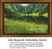 A serene landscape with Lake Burgseeli surrounded by lush greenery and a waterfall, available as a counted cross stitch kit for stitching enjoyment.