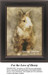 A soft, sepia-toned image of a curious rabbit, titled "For the Love of Henry," available as a digital file for counted cross stitch projects.