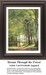 A serene stream flows between tall trees in a lush forest, designed as a counted cross stitch kit by artist Carl Frederik Aagaard.