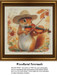 A squirrel wearing a straw hat plays the fiddle among falling autumn leaves, presented as a PDF chart perfect for cross stitch enthusiasts.