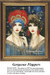 Two women in elegant flapper attire pose with ornate headpieces, waiting as your next cross stitch project in this counted cross stitch pattern.