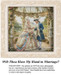 Wilt Thou Have My Hand in Marriage cross stitch pattern showing a Victorian couple in a gazebo surrounded by roses.