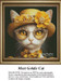 Fancy cat wearing golden hat, glasses and bow cross stitch pattern
