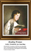 Reading Woman cross stitch pattern featuring elegant lady with book and ornate headpiece