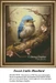 Sweet Little Bluebird perched on branch with pink flowers cross stitch pattern