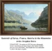 Savoy France mountain landscape with lake and boat sunrise cross stitch pattern
