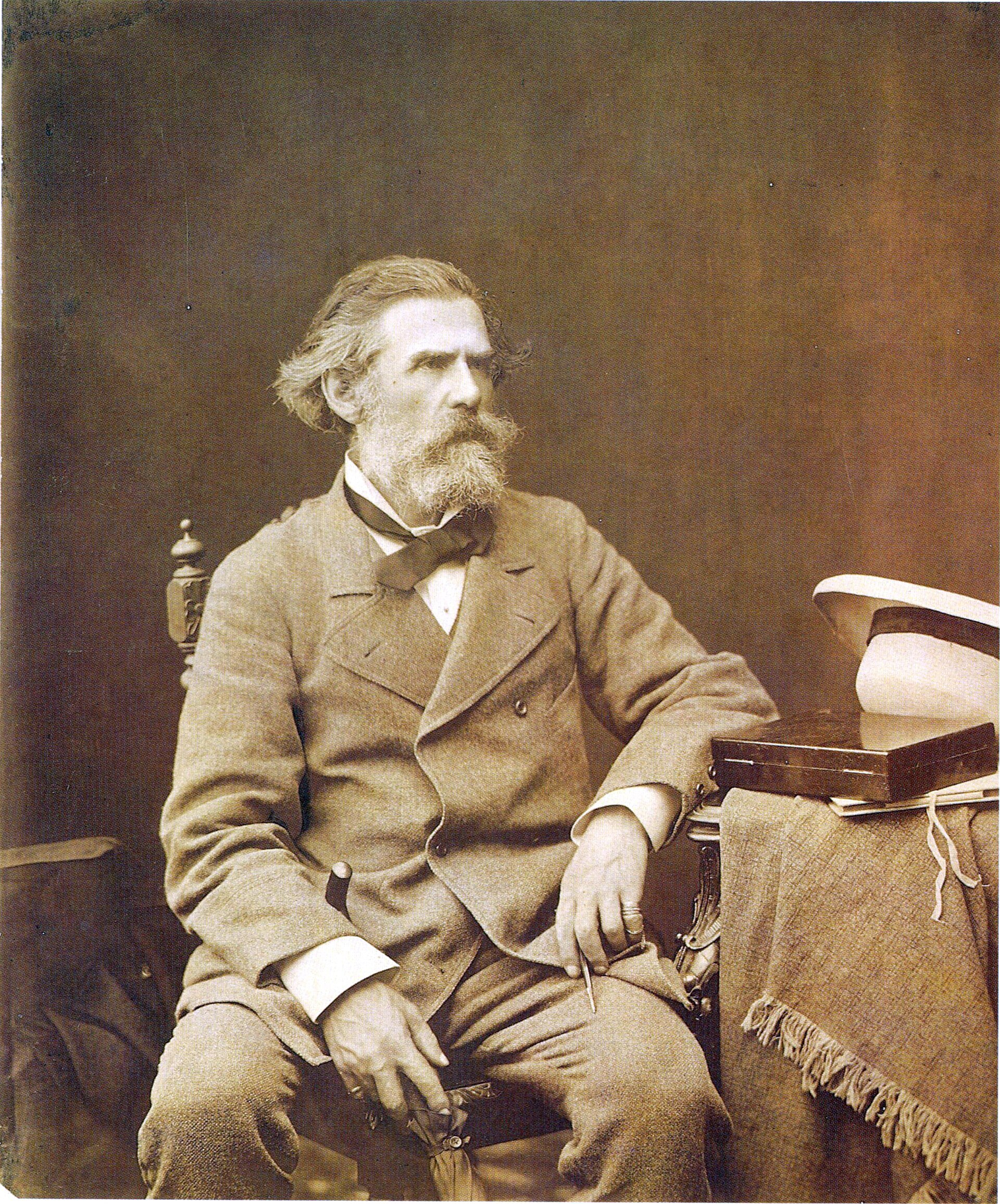 Alexey Bogolyubov — Russian landscape and marine painter whose atmospheric naval scenes are featured as counted cross stitch patterns by Sunrays Creations. Alexey Bogolyubov (1824–1896), a master Russian landscape and marine painter. Trained at the Imperial Academy of Arts, he served as an officer in the Russian Navy while documenting naval history. His works are held at the Tretyakov Gallery and the Radishchev Art Museum, which he founded. Self-portrait — public domain. Featured as counted cross stitch patterns by Sunrays Creations.