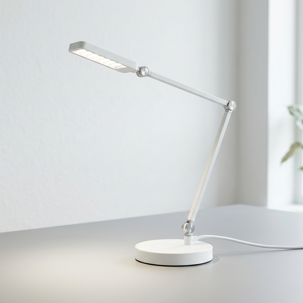 Daylight LED craft lamp with flexible arm for cross stitch stitching sessions