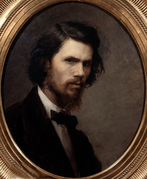 Classic self-portrait of Russian artist Ivan Kramskoy, showcasing his mastery of psychological realism and portraiture.