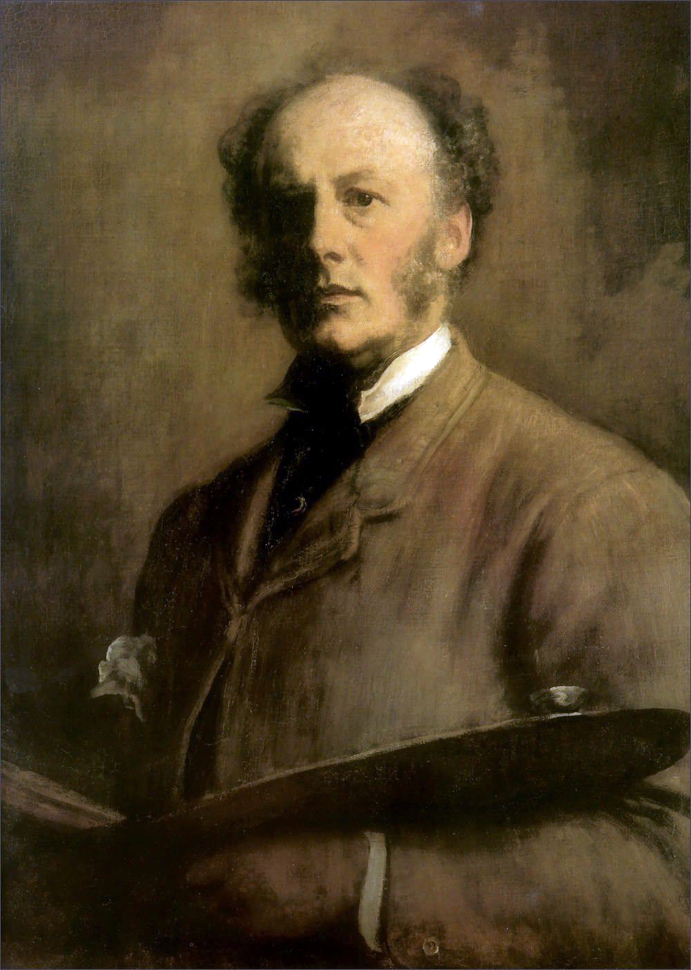 A photograph of the celebrated Victorian painter Sir John Everett Millais (1829–1896), one of the founders of the Pre-Raphaelite Brotherhood and later President of the Royal Academy of Arts.