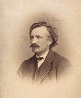 A self-portrait of Danish architectural painter Peter Kornbeck, known for his realistic depictions of European cityscapes and historical monuments.