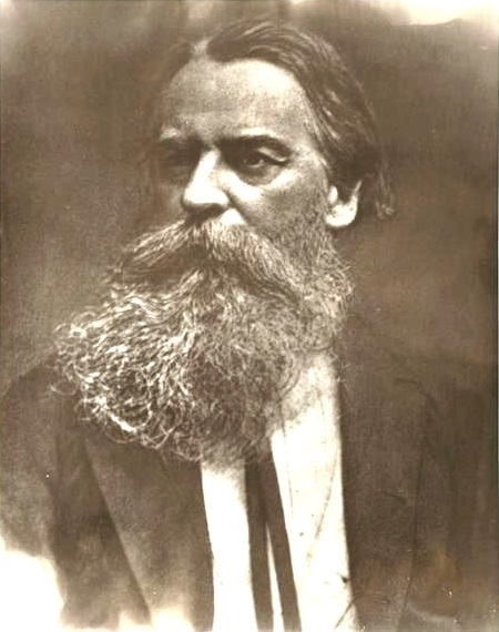 Portrait photograph of Thomas Baines, the English Victorian explorer and naturalist artist, featured for wildlife and landscape counted cross stitch patterns by Sunrays Creations.