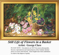 Flower Cross Stitch Pattern | Still Life of Flowers in a Basket