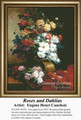 Fine Art Cross Stitch Pattern | Roses and Dahlias