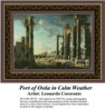 Port of Ostia in Calm Weather, Architecture Counted Cross Stitch Pattern, Fine Art Counted Cross Stitch Pattern