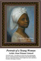 Portrait of a Young Woman, Fine Art Counted Cross Stitch Pattern, People of Color Counted Cross Stitch Pattern, Women Counted Cross Stitch Pattern