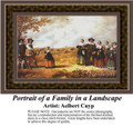 Fine Art Cross Stitch Pattern | Portrait of a Family in a Landscape