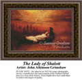 The Lady Shalott, Fine Art Counted Cross Stitch Pattern, Women Counted Cross Stitch Pattern