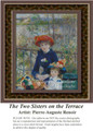 The Two Sisters on the Terrace, Fine Art Counted Cross Stitch Pattern, Family Counted Cross Stitch Pattern, Children Counted Cross Stitch Pattern