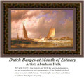 Dutch Barges at Mouth of Estuary, Fine Art Counted Cross Stitch Pattern, Waterscapes Cross Stitch Patterns