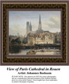 View of Paris Cathedral in Rouen, Architecture Counted Cross Stitch Pattern, Fine Art Counted Cross Stitch Pattern