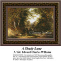 A Shady Lane, Fine Art Counted Cross Stitch Pattern, Alluring Landscapes Counted Cross Stitch Pattern