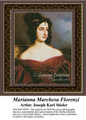 Marianna Marchesa Florenzi, Fine Art Counted Cross Stitch Pattern, Women Counted Cross Stitch Pattern