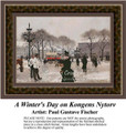 A Winter's Day on Kongens Nytorv, Fine Art Counted Cross Stitch Pattern, Winter Counted Cross Stitch Pattern