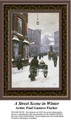 A Street Scene in Winter, Winter Counted Cross Stitch Pattern. Fine Art Counted Cross Stitch Pattern, Urban Cross Stitch Patterns