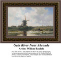 Gein River Near Abcoude, Windmill Counted Cross Stitch Pattern