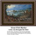 Great Fish Market, Fine Art Counted Cross Stitch Pattern, Social Counted Cross Stitch Patterns