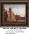 The New Town Hall in Amsterdam, Architecture Counted Cross Stitch Pattern, Fine Art Counted Cross Stitch Pattern