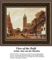 View of the Delft, Fine Art Counted Cross Stitch Pattern, Urban Counted Cross Stitch Pattern