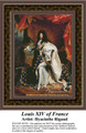 Louis XIV of France, Nobility Counted Cross Stitch Pattern, Fine Art Counted Cross Stitch Pattern