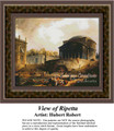 View of Ripetta, Architecture Counted Cross Stitch Patterns, Fine Art Counted Cross Stitch Pattern