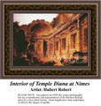 Interior of Temple Diana at Nimes, Interiors Counted Cross Stitch Pattern, Fine Art Counted Cross Stitch Pattern