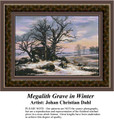 Megalith Grave in Winter, Fine Art Counted Cross Stitch Pattern, Winter Counted Cross Stitch Pattern