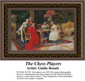 The Chess Players, Fine Art Counted Cross Stitch Pattern, Social Counted Cross Stitch Pattern